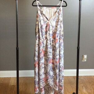3X Hint of Blush white floral maxi dress